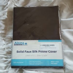 Solid Faux Silk Pillow cover (2 Pack)